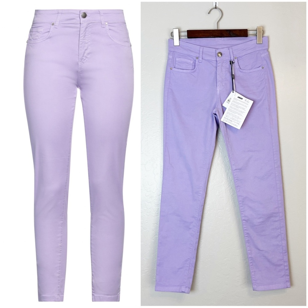•JIJIL• Casual Gabardine Mid Rise Tapered Leg Pant Jeans in Lavender Size 27